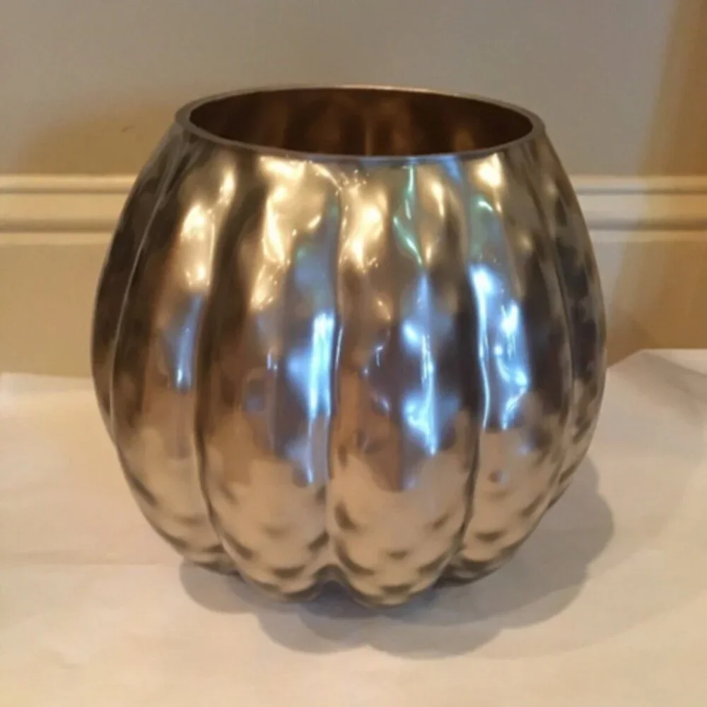 NWOT Vietri Placcato Cachepot Medium Silver Glass Vase
